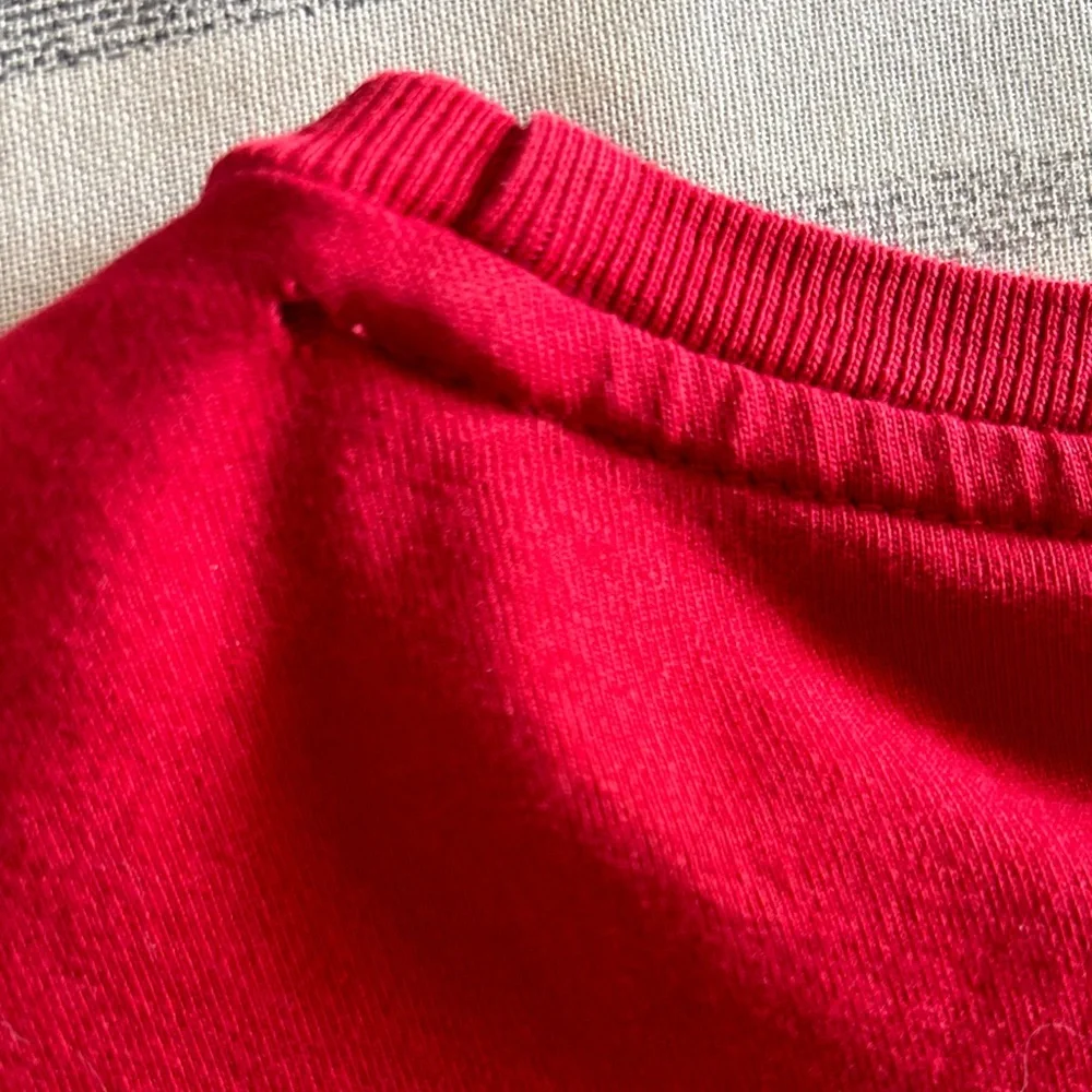 Polo Ralph Lauren Men’s Long Sleeved Tee Shirt Red with Navy Size Medium‎